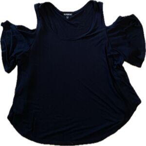 Express Black Cold Shoulder Top